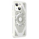 For iPhone 14 Hollow Cooling MagSafe Shockproof Phone Case(White) - 1