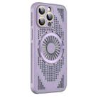 For iPhone 14 Pro Hollow Cooling MagSafe Shockproof Phone Case(Purple) - 1