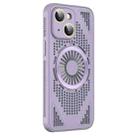 For iPhone 13 Hollow Cooling MagSafe Shockproof Phone Case(Purple) - 1