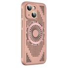 For iPhone 13 Hollow Cooling MagSafe Shockproof Phone Case(Pink) - 1