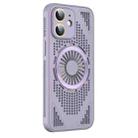 For iPhone 12 Hollow Cooling MagSafe Shockproof Phone Case(Purple) - 1