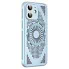 For iPhone 12 Hollow Cooling MagSafe Shockproof Phone Case(Blue) - 1