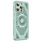 For iPhone 12 Pro Max Hollow Cooling MagSafe Shockproof Phone Case(Cyan) - 1