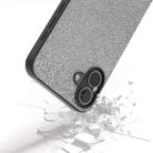 For iPhone 16 Diamond Black Frame Phone Case(Jewel Silver) - 3