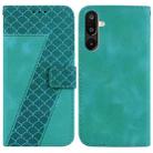 For Samsung Galaxy M16 5G / F16 5G / M36 5G Seven-shaped Embossed Leather Phone Case(Green) - 1
