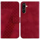 For Samsung Galaxy M16 5G / F16 5G / M36 5G Seven-shaped Embossed Leather Phone Case(Red) - 1