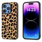 For iPhone 15 Pro Black Frame Leopard Phone Case(Golden Leopard) - 1