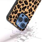 For iPhone 15 Pro Black Frame Leopard Phone Case(Golden Leopard) - 3