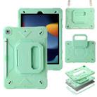 For iPad 10.2 2021 / 2020 / 2019 Legend Grip Holder Silicone Hybrid PC Tablet Case with Strap(Mint Green) - 1