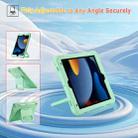 For iPad 10.2 2021 / 2020 / 2019 Legend Grip Holder Silicone Hybrid PC Tablet Case with Strap(Mint Green) - 3