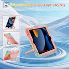 For iPad 10.2 2021 / 2020 / 2019 Legend Grip Holder Silicone Hybrid PC Tablet Case with Strap(Colorful Pink) - 3