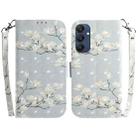 For Samsung Galaxy M35 3D Colored Horizontal Flip Leather Phone Case(Magnolia) - 1