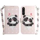 For Samsung Galaxy M16 5G / F16 5G / M36 5G 3D Colored Horizontal Flip Leather Phone Case(Heart Panda) - 1
