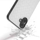 For iPhone 16 Black Frame Woven Texture PU Phone Case(White) - 3