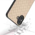 For iPhone 16 Black Frame Woven Texture PU Phone Case(Beige) - 3