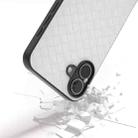 For iPhone 16 Plus Black Frame Woven Texture PU Phone Case(White) - 3