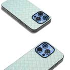 For iPhone 16 Pro Black Frame Woven Texture PU Phone Case(Light Green) - 3