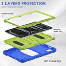 For iPad Pro 11 2024 3-Layer Silicone Hybrid PC Tablet Case(Blue Lime) - 3