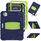 For iPad Pro 11 2024 3-Layer Silicone Hybrid PC Tablet Case(Navy Blue Lime) - 1