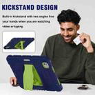 For iPad Pro 11 2024 3-Layer Silicone Hybrid PC Tablet Case(Navy Blue Lime) - 2