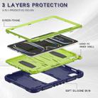 For iPad Pro 11 2024 3-Layer Silicone Hybrid PC Tablet Case(Navy Blue Lime) - 3