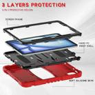 For iPad Air 11 2024 3-Layer Silicone Hybrid PC Tablet Case(Red Black) - 3