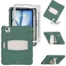 For iPad Air 11 2024 3-Layer Silicone Hybrid PC Tablet Case(Emerald Green) - 1