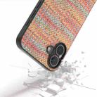 For iPhone 16 Plus Black Frame Color Lattice Texture PU Phone Case(Tangerine) - 3