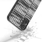 For iPhone 16 Plus Black Frame Color Lattice Texture PU Phone Case(Black) - 3