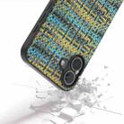 For iPhone 16 Black Frame Color Lattice Texture PU Phone Case(Gold) - 3