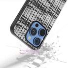 For iPhone 16 Pro Black Frame Color Lattice Texture PU Phone Case(Black) - 3