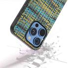 For iPhone 16 Pro Black Frame Color Lattice Texture PU Phone Case(Gold) - 3