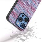 For iPhone 16 Pro Black Frame Color Lattice Texture PU Phone Case(Purple) - 3