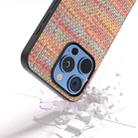 For iPhone 16 Pro Max Black Frame Color Lattice Texture PU Phone Case(Tangerine) - 3