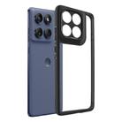 For Motorola Edge 60 Pro Frosted TPU + Transparent PC Phone Case(Black) - 1