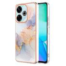 For Redmi 13 4G Electroplating IMD TPU Phone Case(White Marble) - 1