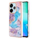 For Redmi 13 4G Electroplating IMD TPU Phone Case(Blue Marble) - 1