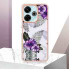 For Redmi 13 4G Electroplating IMD TPU Phone Case(Purple Flower) - 2