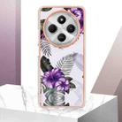 For Redmi 14C 4G Electroplating IMD TPU Phone Case(Purple Flower) - 2