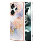 For Xiaomi Poco F6 5G Electroplating IMD TPU Phone Case(White Marble) - 1