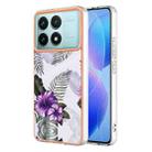 For Xiaomi Poco F6 Pro 5G Electroplating IMD TPU Phone Case(Purple Flower) - 1