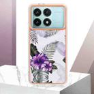 For Xiaomi Poco F6 Pro 5G Electroplating IMD TPU Phone Case(Purple Flower) - 2