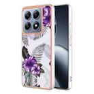 For Xiaomi 14T Electroplating IMD TPU Phone Case(Purple Flower) - 1