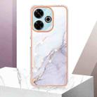 For Redmi 13 4G Electroplating Marble Dual-side IMD Phone Case(White 006) - 2