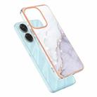 For Redmi 13 4G Electroplating Marble Dual-side IMD Phone Case(White 006) - 3