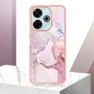 For Redmi 13 4G Electroplating Marble Dual-side IMD Phone Case(Rose Gold 005) - 2