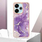 For Redmi 13 4G Electroplating Marble Dual-side IMD Phone Case(Purple 002) - 2