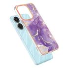 For Redmi 13 4G Electroplating Marble Dual-side IMD Phone Case(Purple 002) - 3