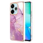 For Redmi 13 4G Electroplating Marble Dual-side IMD Phone Case(Purple 001) - 1