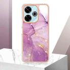 For Redmi 13 4G Electroplating Marble Dual-side IMD Phone Case(Purple 001) - 2